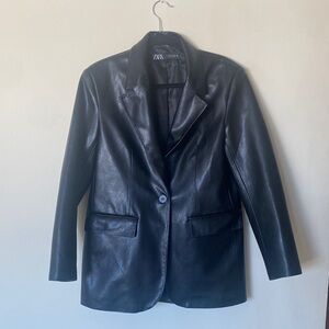 NWOT Zara Faux Leather Blazer